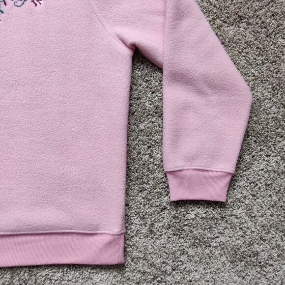 Vintage Tradition Pink Paisley and Floral Pullover Sweater Fleece Large - Picture 5 of 9